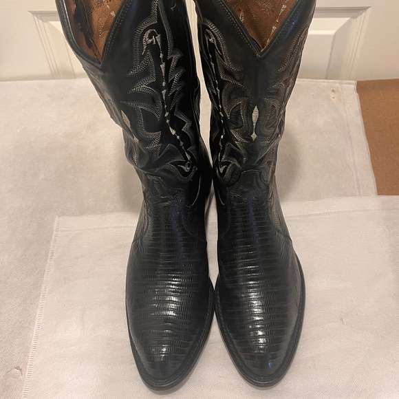 Tony Lama black Lizard boots size 9 1/2 D